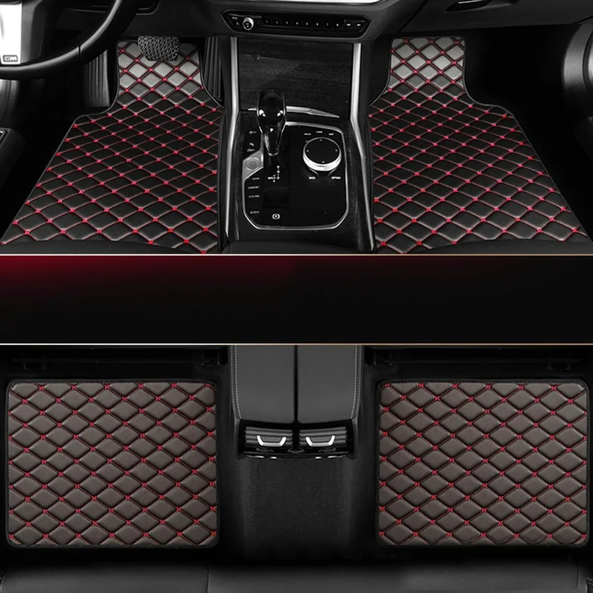 

Four-piece car/Five-piece floor mat, luxury PU leather non-slip car floor mat, universal for front and rear rows, non-slip and w