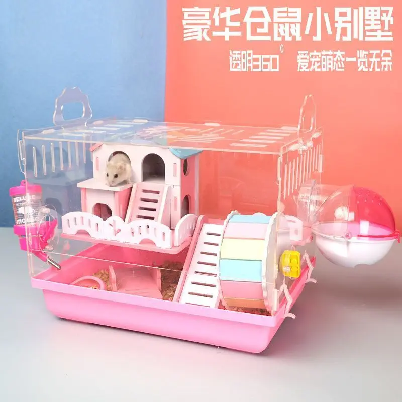 

Клетка для хомяка, акриловая негабаритная вилла, дом для побега золотой медведя, специальная большая роскошная кабина, гнездо, хомяк, морская свинка