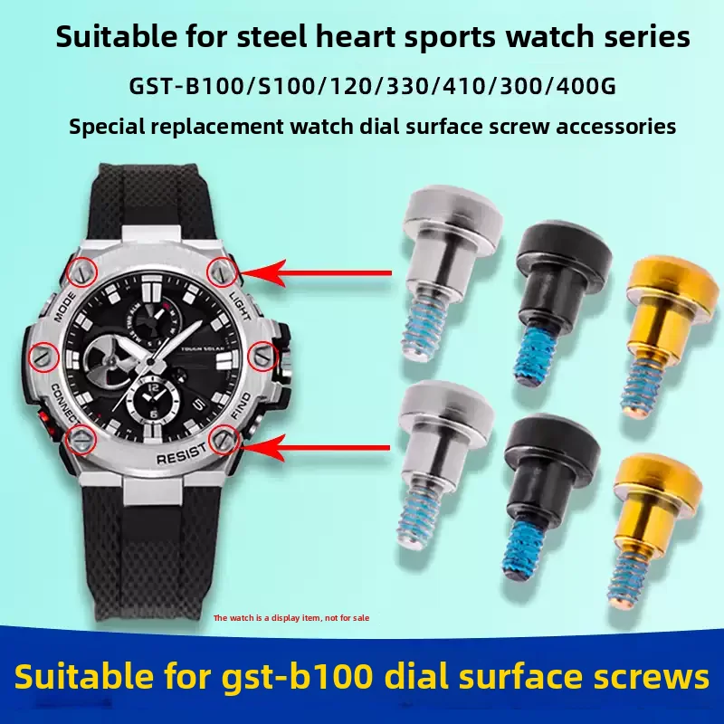 Metal Watch Accessories For Casio GST-B100/S100/120/330/400G/410 Stainless steel Dial Front Screw Surface Decoration Screws Tool