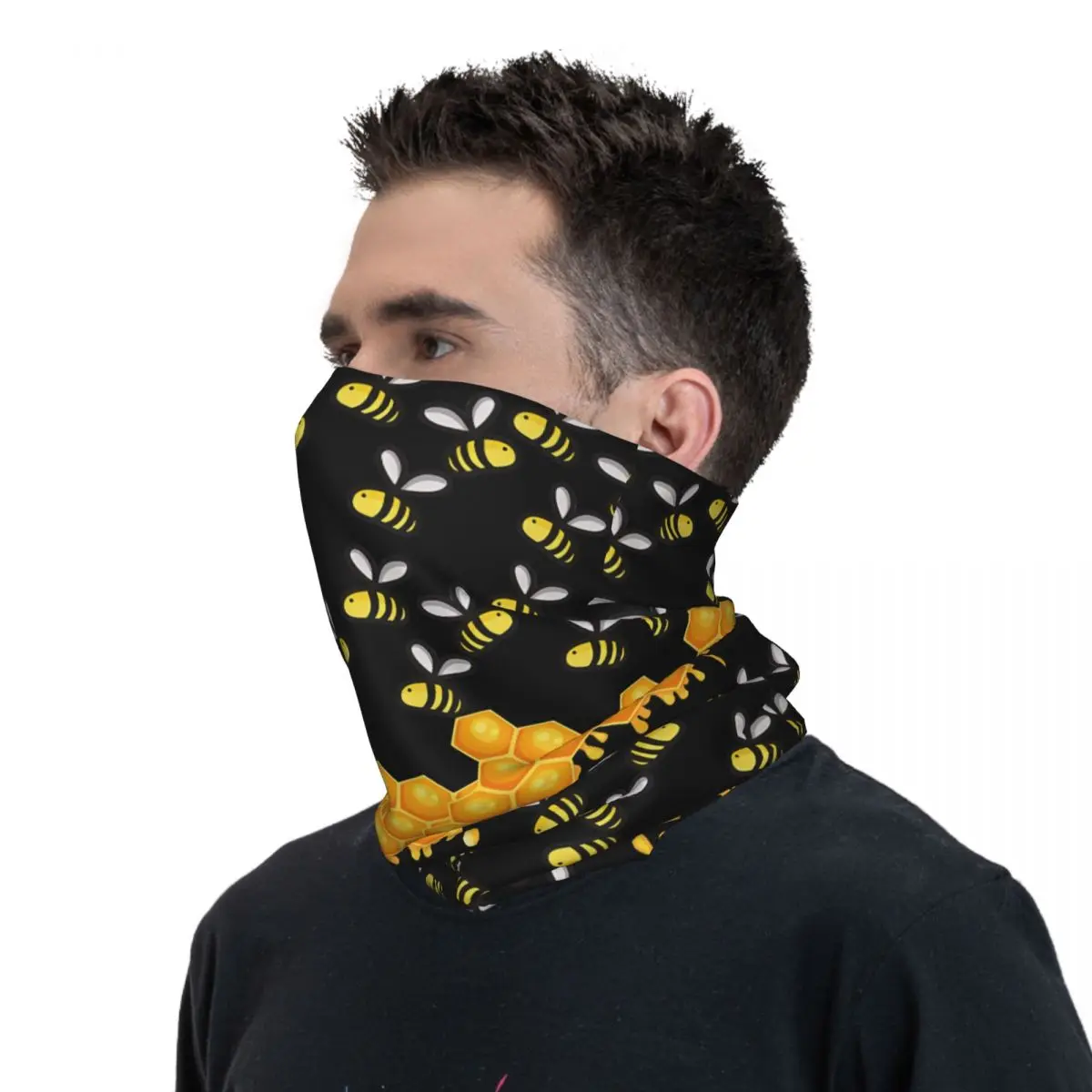 Honey Bees-Bandana estampada para hombre y mujer, pañuelo multiusos para ciclismo, cubierta para el cuello, Unisex