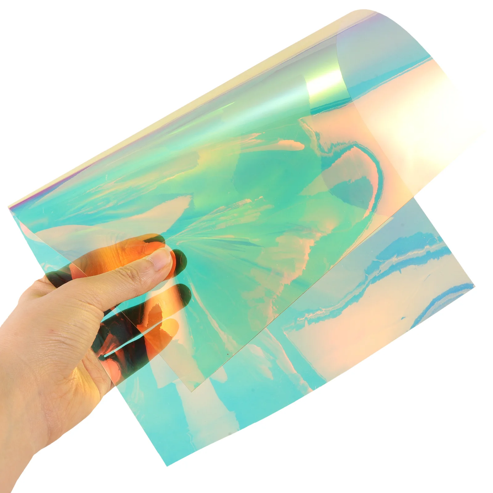 

2pcs Iridescent Pvc Fabric Sheets Holographic Film For Diy Handbags Earrings Hair Bows Bags Key Chains Craft Supplies