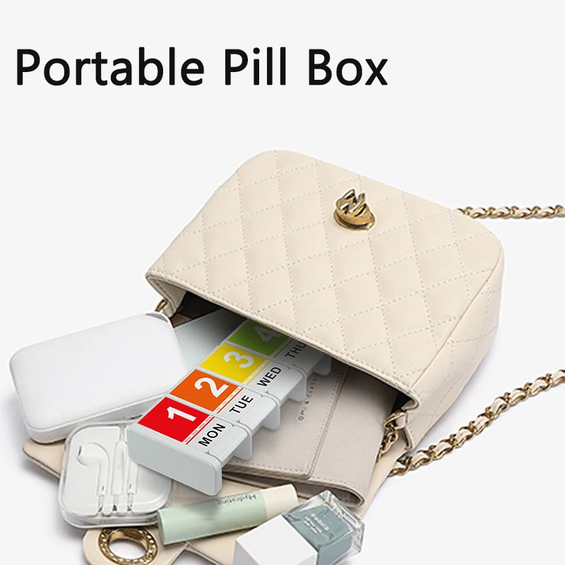 7 Days Medicine Box Tablet Dispenser Organizer Pill Box Splitters Plastic Storage Box  Weekly Pill Case