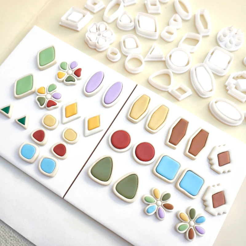 Geometry Arc Shape Polymer Clay Cutter Soft Pottery Earrings Polymer Clay Molds DIY Ceramic Earrings Jewelry Pendants Clay Tools