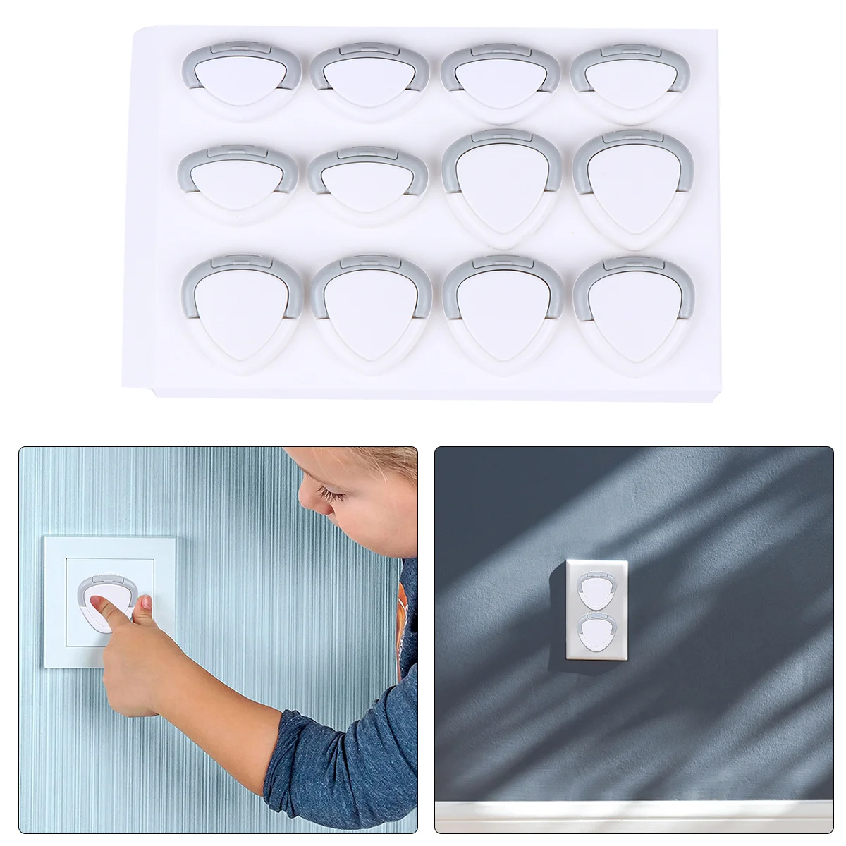 12 قطعة أغطية المقبس المقاومة للأطفال حماة منفذ سلامة الطفل غطاء المكونات الكهربائية الآمنة مقبس التوصيل يغطي غطاء المخرج