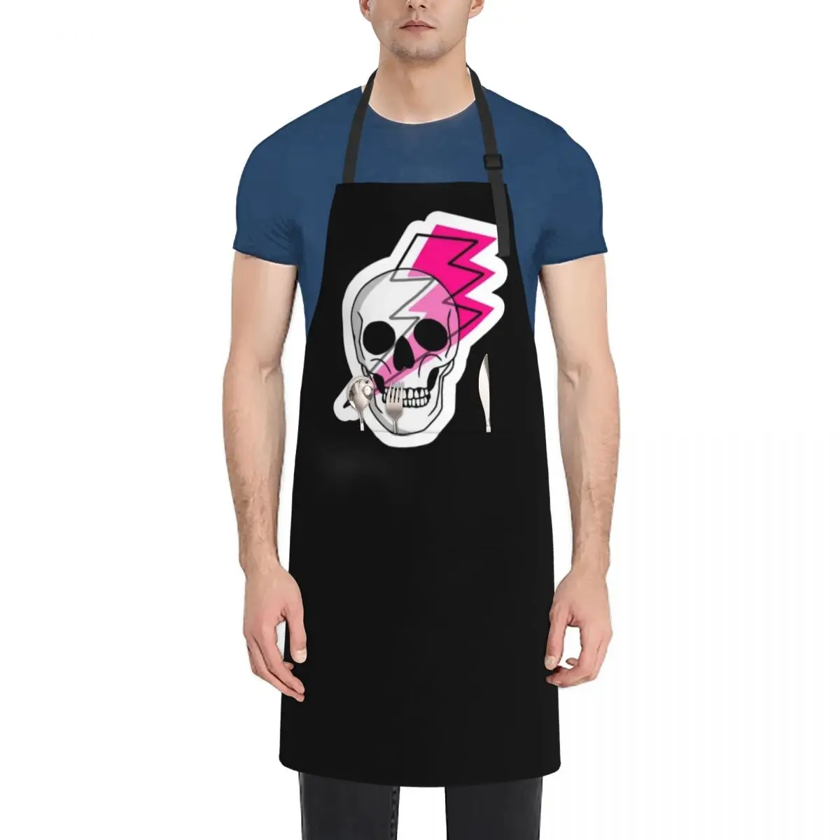 

Pink lightning skull Apron christmas 2024 christmas kitchen cloths Apron