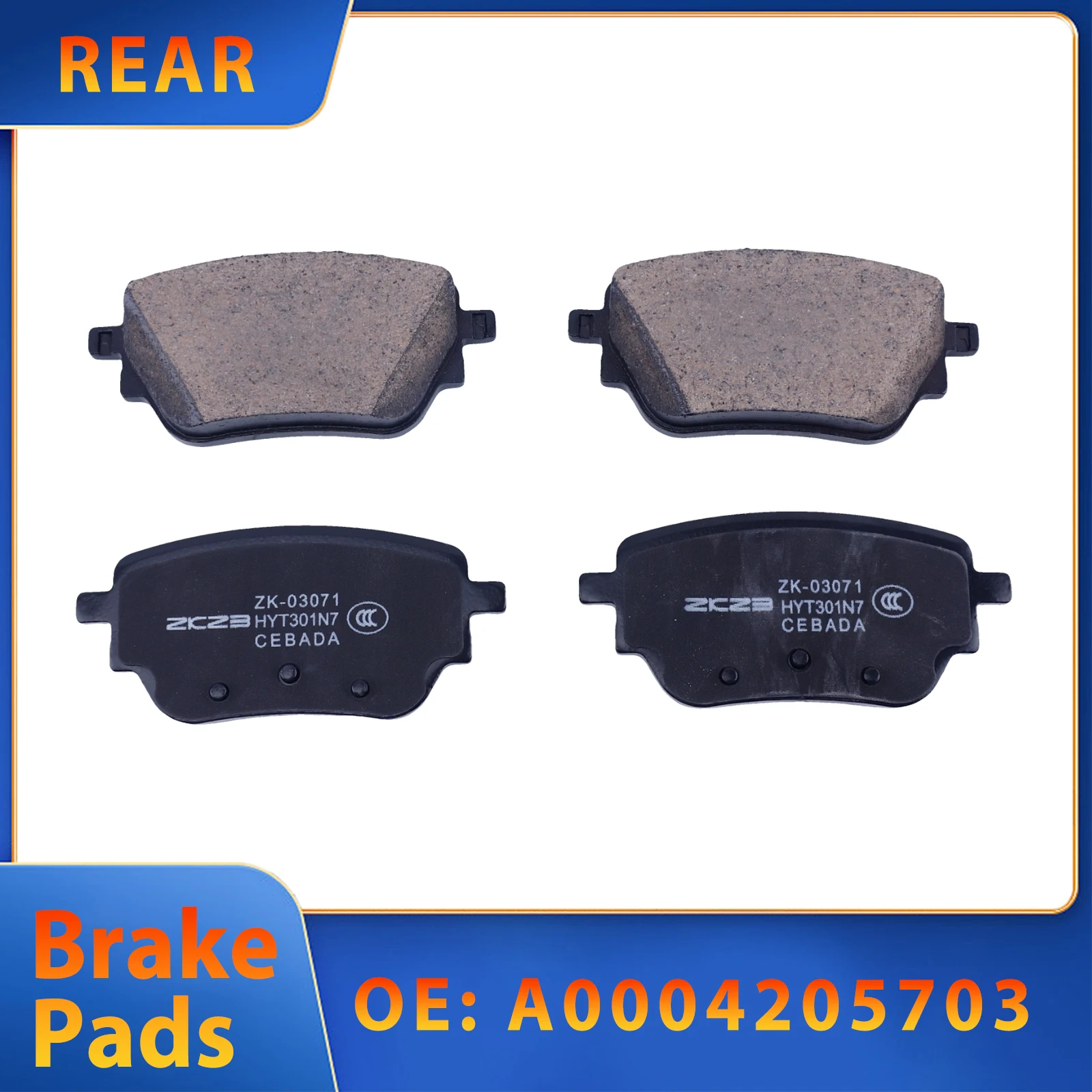 Rear Brake Pad For BENZ A180 A200 A220L A250 B180 B200 CLA200 CLA220 GLA180 GLA200 GLB180 GLB200 A0004205703 Car Accessories