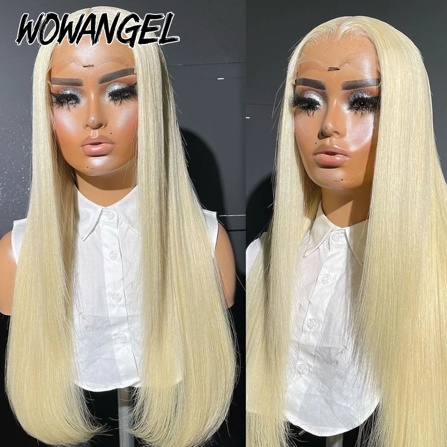 WowAngel 5x5 HD Lace Closure Wigs Human Hair 613 Blonde Straight Wig Pre Plucked 3s Wear to go Guleless HD Lace Wigs For Woman