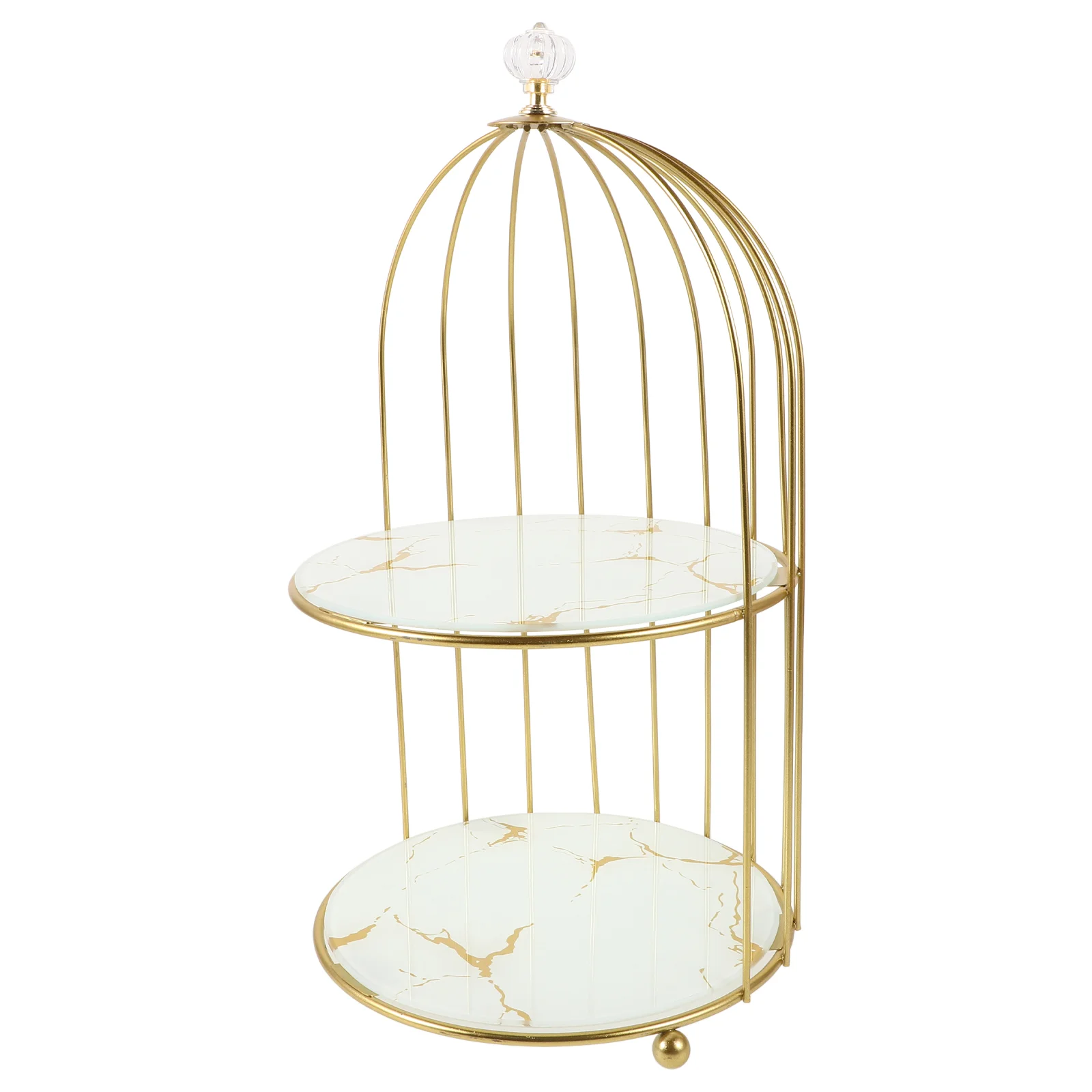 Gold Birdcage Cake Stand Marble Countertop Perfume Rack Skincare ganizer Makeup Shelf Creative Bird Storage Iron Bird Tray