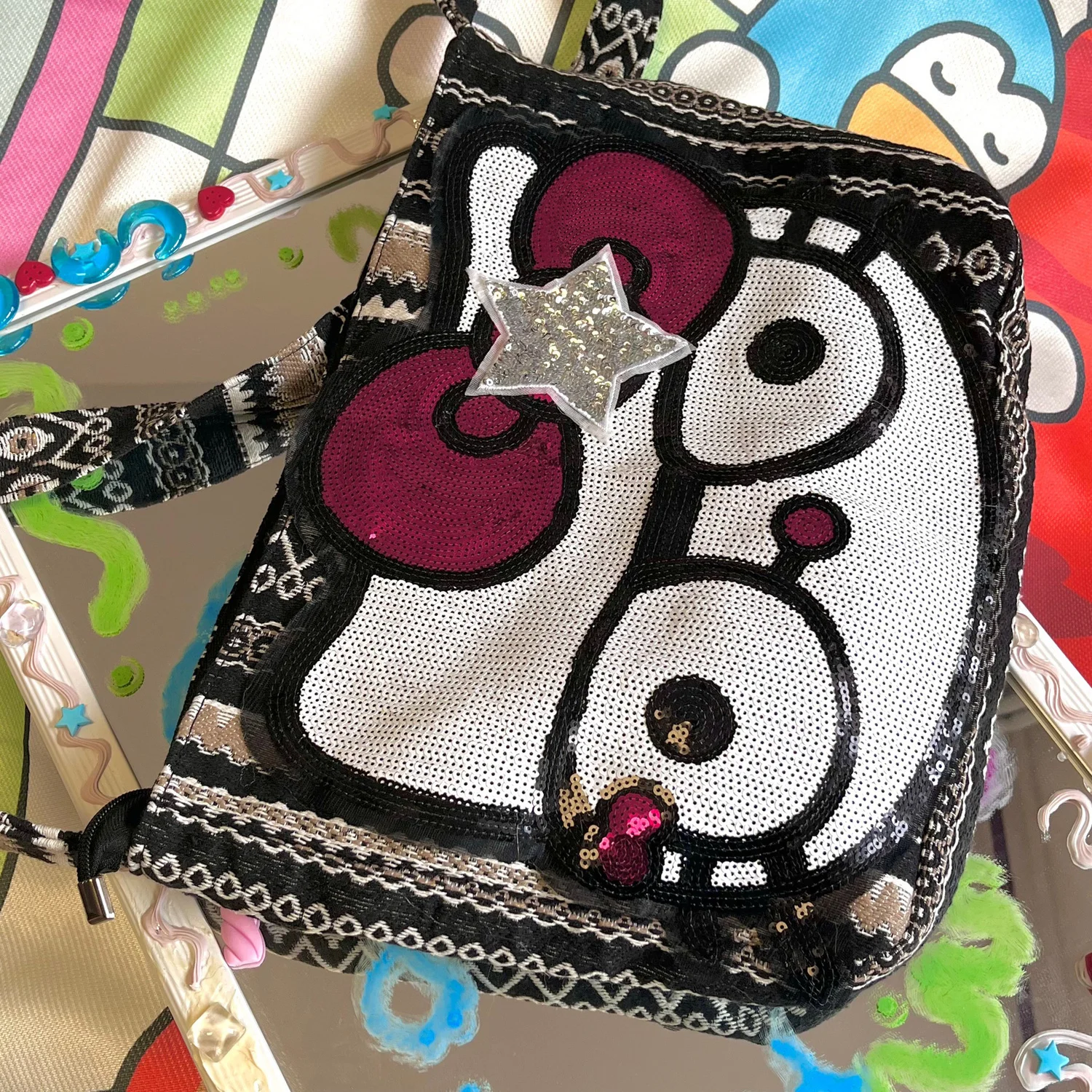 

Sanrio Anime Hello Kitty Large-Capacity Sequins Ethnic Style Y2g Casual Tote Crossbody Ladies Handbags Sale Bags for Women