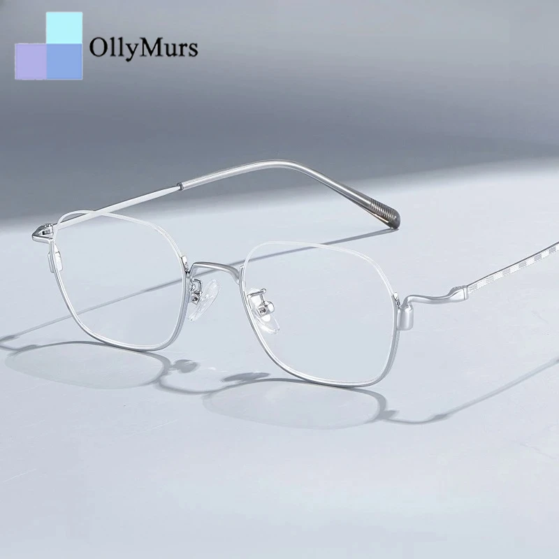 

OLLYMURS модные трендовые мужские и женские очки, индивидуальная нижняя полурамка с узором, оптическая оправа для очков по рецепту, 34907