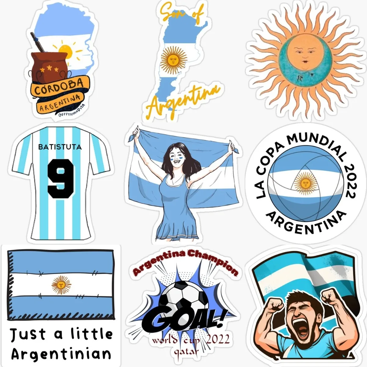 Argentine Football Flag Map Creating Stickers Accesorios Van Bumper Wall Bicycle Truck Moto Window Glass Helmet Racing Decal