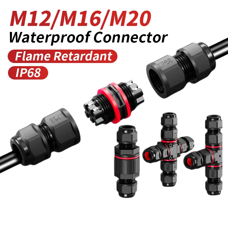 Outdroor Aviation Connector M12 M16 M20 10A 16A IP68 Wiring Terminal Wire Quick Plug 4-12mm Underground Waterproof Connector