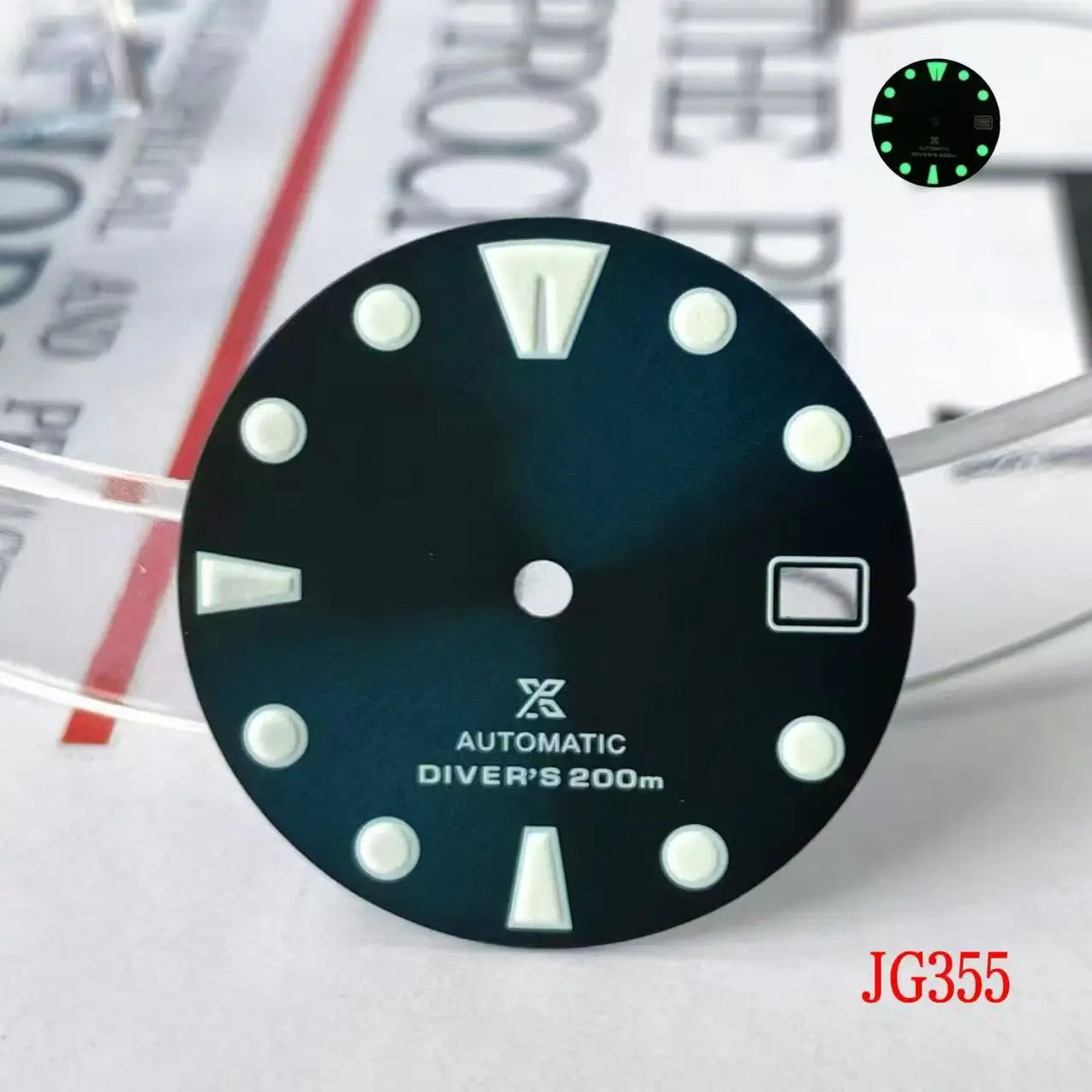 

New NH35 model with a 28.5mm dial diameter, green luminescent mechanical watch, modified diver's watch, watch face accessories,