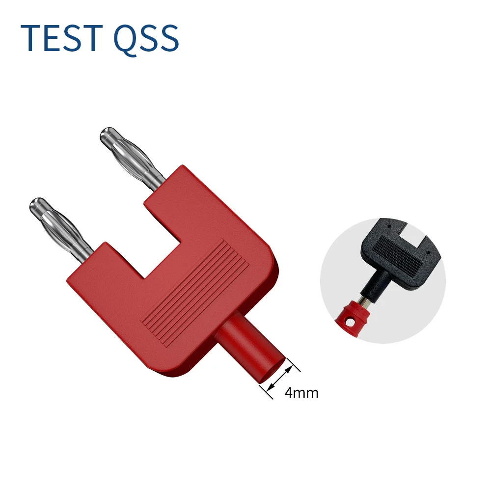 QSS 2 sztuki 4MM złącze wtykowe bananowe podwójny Adapter zwarciowy dwurzędowy jedna kobieta dzieli dwa męskie odstępy 19MM Q.20007