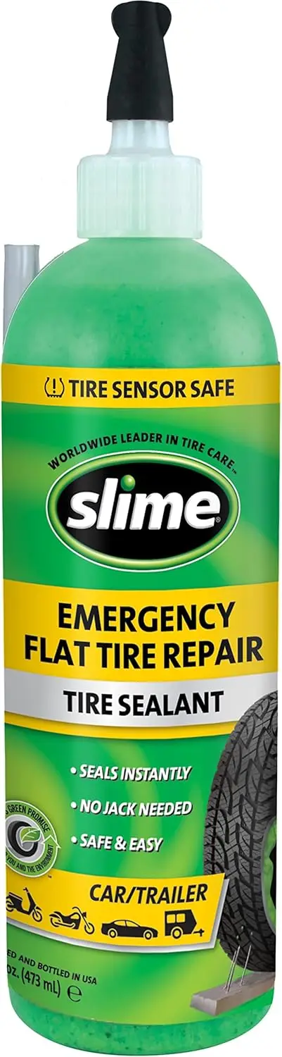 

Flat Tire Puncture Repair Sealant, Emergency Fix for Cars/Trailers, Non-Toxic Eco-Friendly 16 oz Bottle