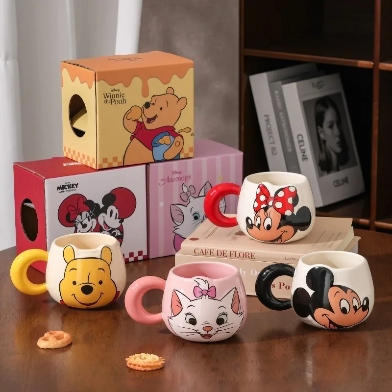 

Cute Winnie The Pooh Ceramic Mug Cartoon Cup Marie Cat High-quality Couple Christmas Mugs Creative Office Coffee Cups Drinkware