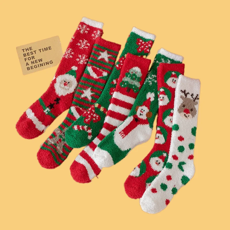 

7/14 Pairs High Quality Cute Girl Stacked Socks Women's Casual Socks Autumn And Winter Style Internet Chirstmas Socks