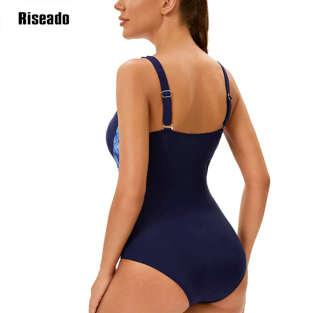 Riseao Women's Soft Cup Sporty Strap One Piece Swimwear- Women's One Piece Swimsuit with Comfort and Durability