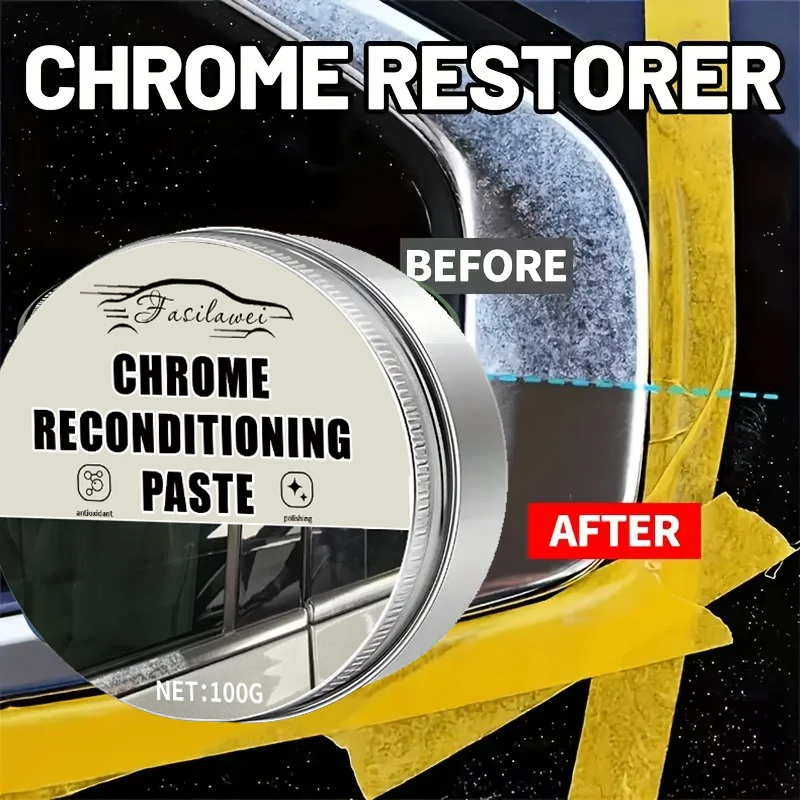 NEW 100g universal automotive chrome repair paste, for door handles and window frame chrome repair, automatic polishing oxide pa