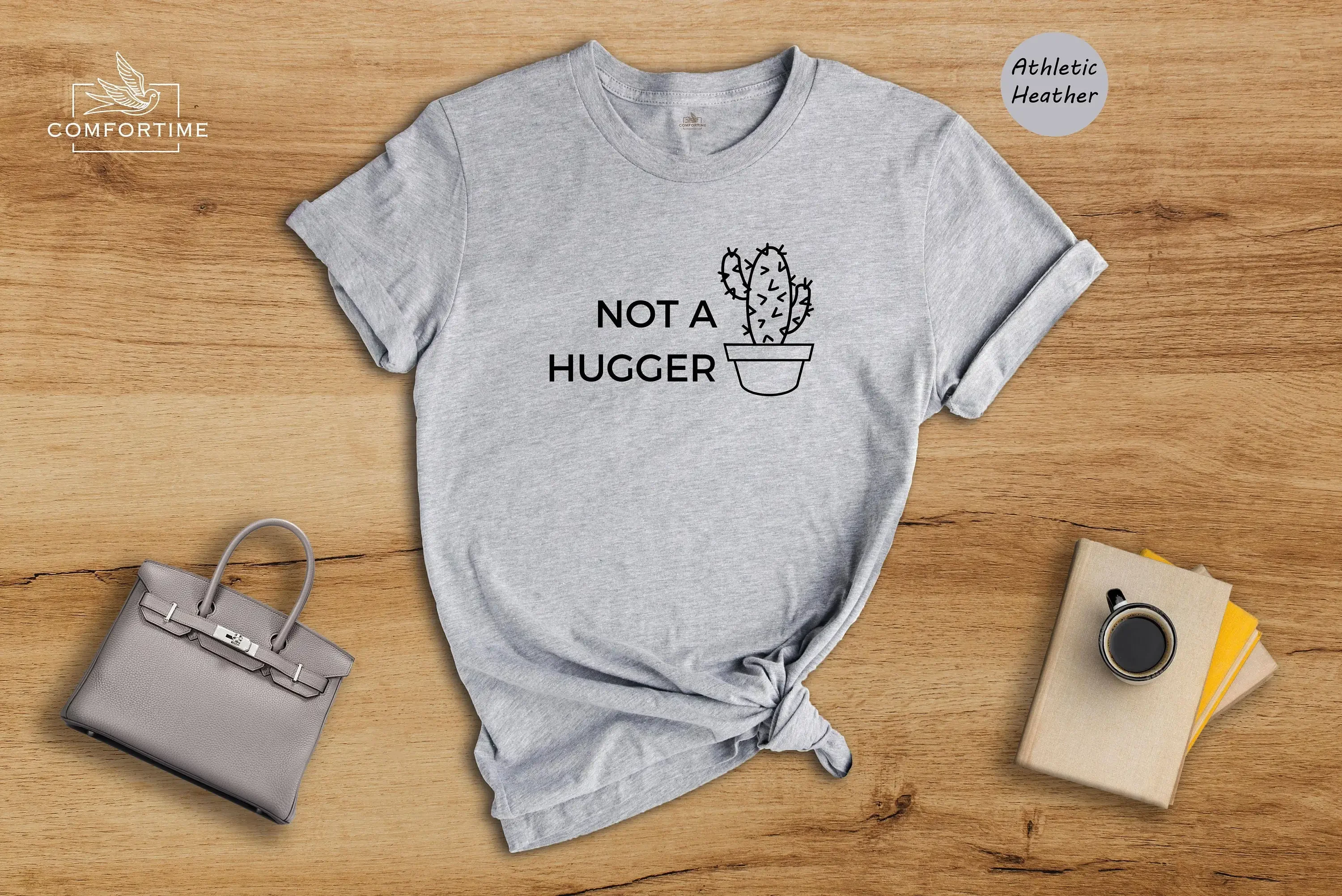 Not A Hugger T Shirt Don Hug Me Sarcasm Funny Sayings Cute Cactus Plants