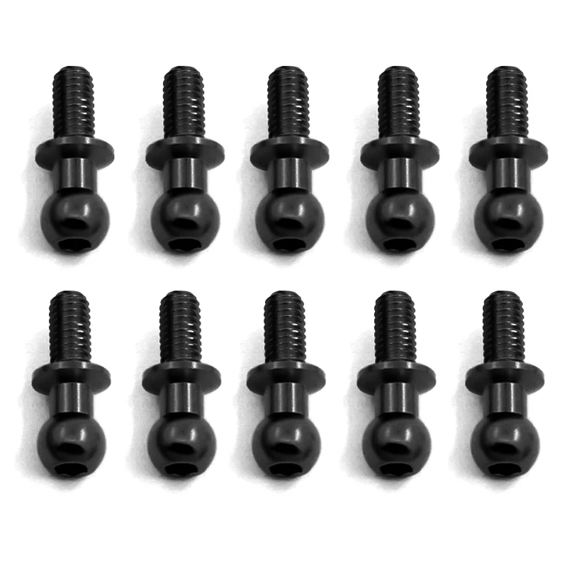 Tornillos de cabeza esférica hexagonal de Metal para Tamiya TT01 TT02 Sakura D5 1/10 RC, piezas de repuesto universales, color negro, 10 piezas