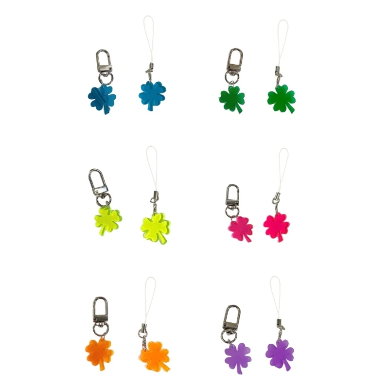 

2Pcs Lucky Plant Phone Strap Keychain Acrylic Charm Suitable for Bags and Keys