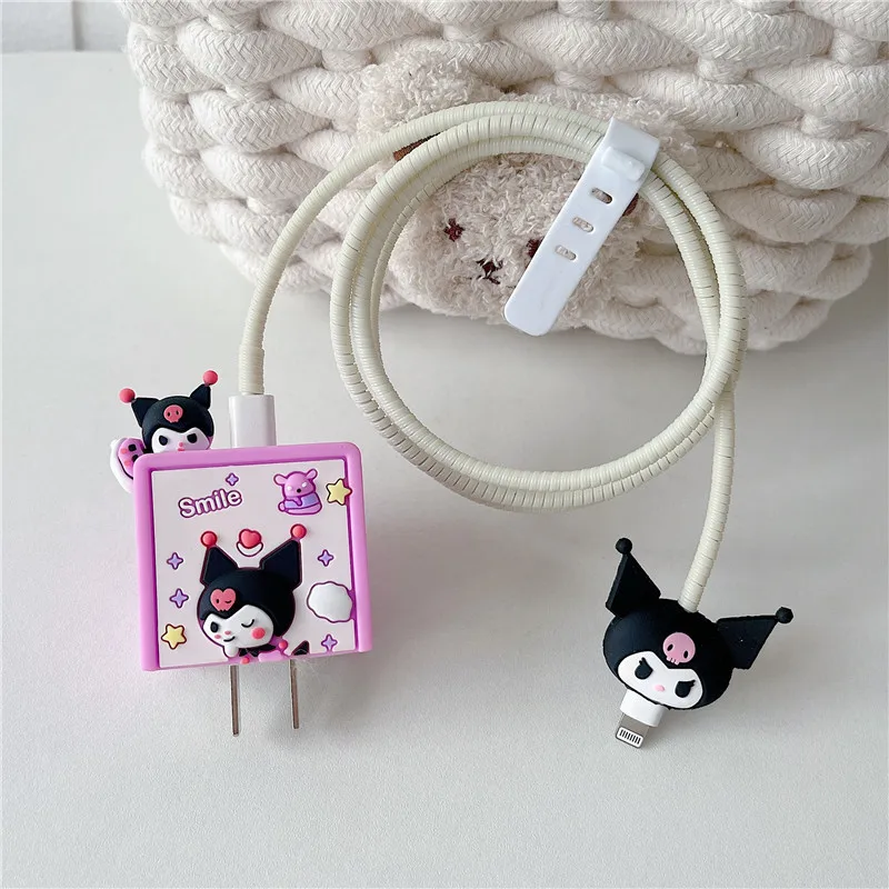 3D Cartoon Cable Protector For iPhone13 14PRO PD20W 18W Charger Protective Case iPad USB Data Cable DIY Spring Bobbin Winder