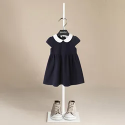 Spring and Autumn Girl Dress Sweet and Cute sleeveless  Edge Princess Dress Solid Color  Dress Girl Baby Spring Clothing