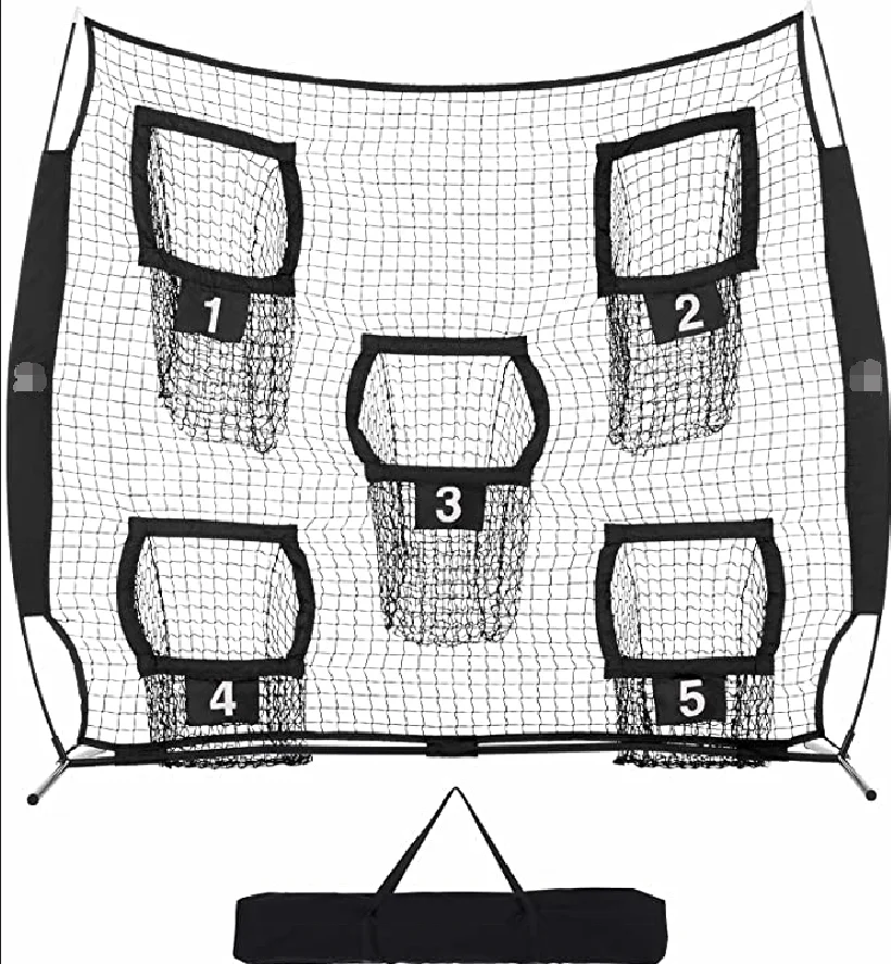 Portable 7'x7' Baseball & Softball Pitching & Batting Bounce Net for Training & Hitting Cages