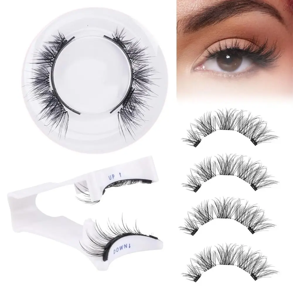 Kit de faux cils magnétiques portables avec boîte de rangement, cils en faux vison, aspect naturel, réutilisables, sans colle, aimants