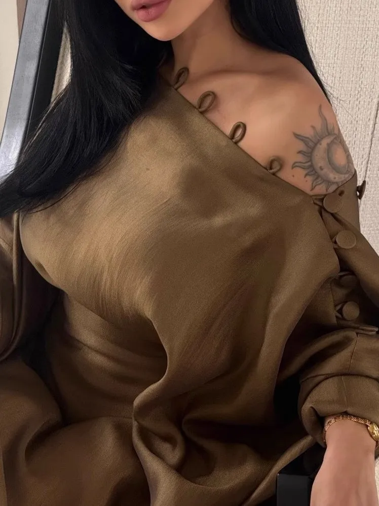 Middle East Sle Button Long Robe Dr Vintage Gown Wedding Par Evening Outfit Princ Skirt ape Seven Sve Length