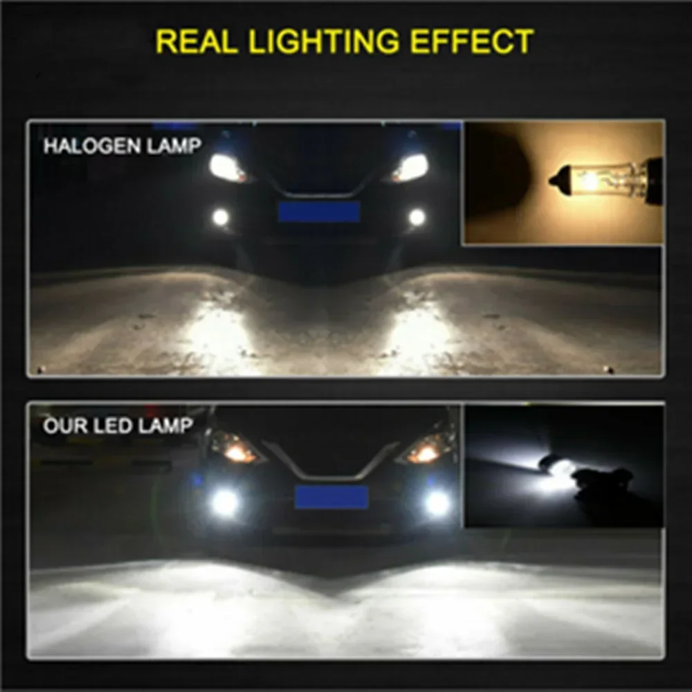 H16EU  LED Foglights Conversion Kit Bulbs High Low Beam 100W 6000K Super White PSX24W Auto Driving Headlight High Low 12V 24V