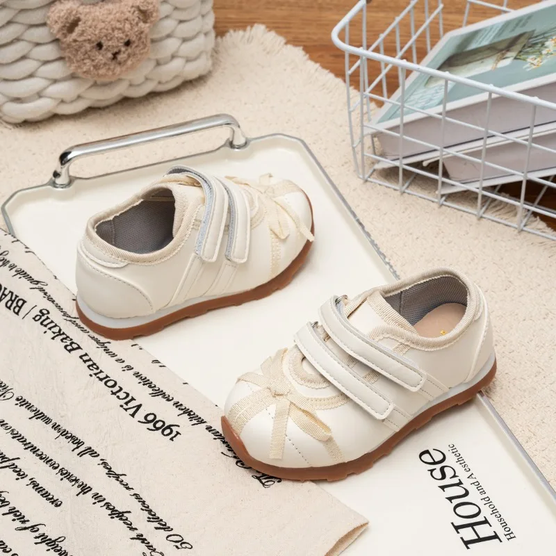 New Little Girls Ballet Sneakers Sweet Bow Princess Fashion Children's Sports Shoes School Non-slip Breathable Kids Causal Shoes