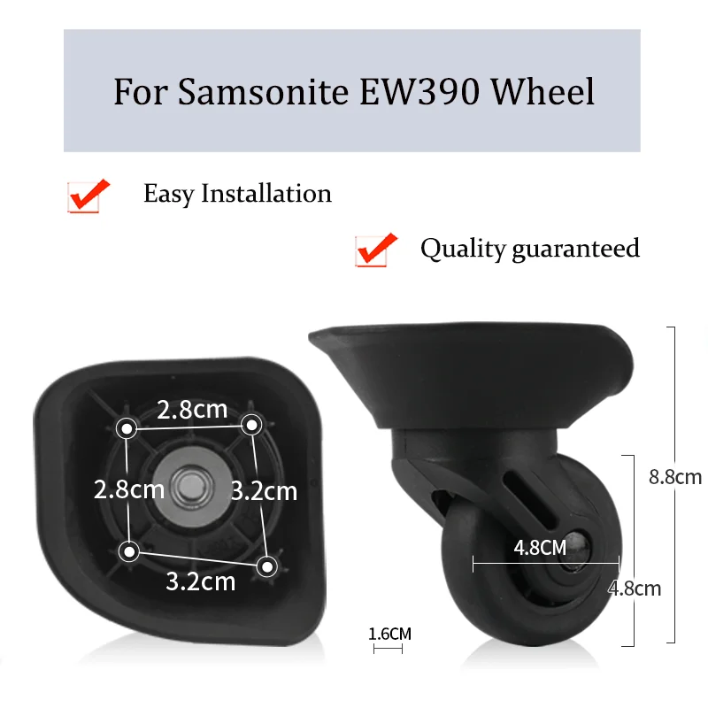 Suitable For Samsonite EW390 Universal Wheel Trolley Case Wheel Replacement Luggage Pulley Sliding Casters wear-resistant Repair