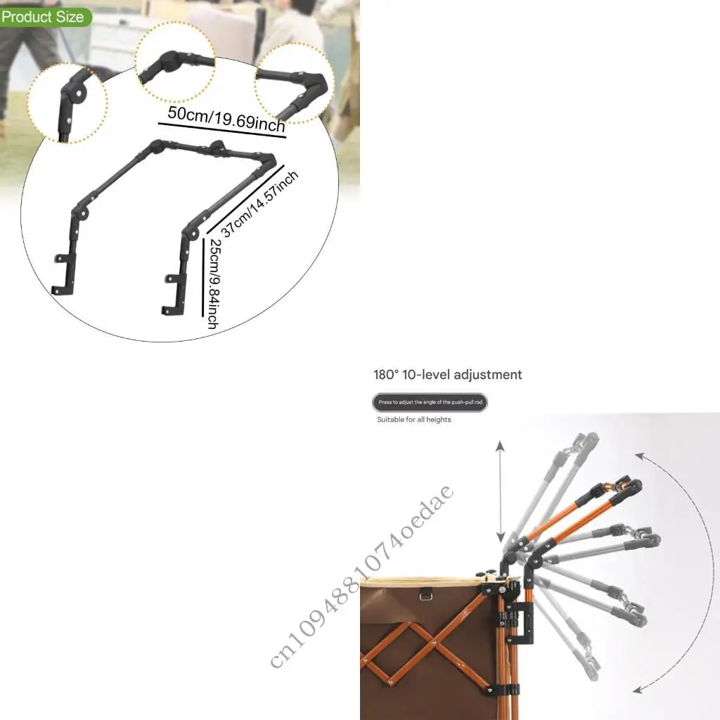 Compact Folding Trolley Handle Metal Structure Universal Compatibility Design 