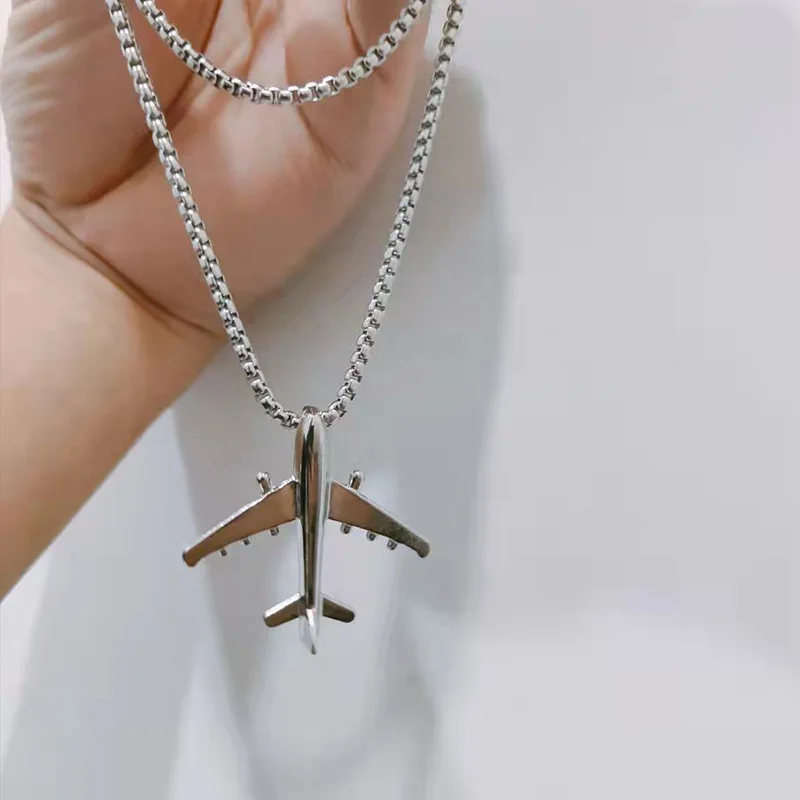 New Design Airplane Aircraft Pendant Necklace For Women Elegant Pearl Box Chain Necklace Trendy Wedding Party Jewelry Gifts