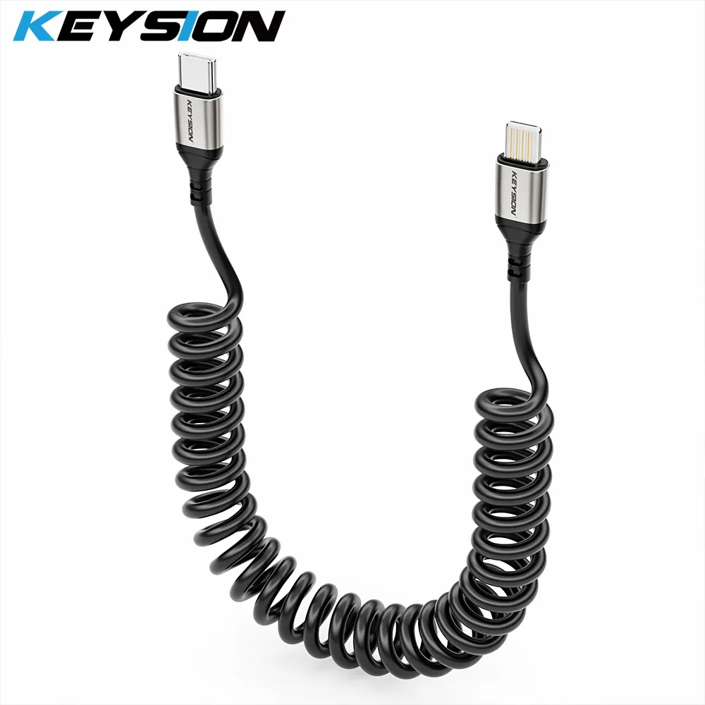 כבל נתונים לרכב KEYSION PD 27W USB סוג C ל L כבל טעינה מהירה עבור iPhone 14 11 12 13 Pro Max X XR XS 8 7 SE 2 IOS iPad