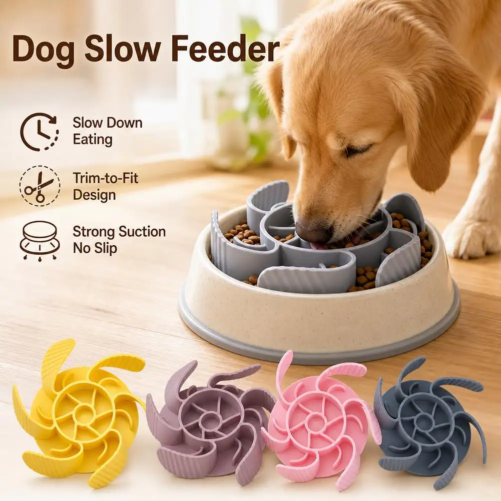 Food Grade Silicone Slow Feeder Insert For Dog Bowl Anti-Choking Slow Eating Mat With Suction Cups Pet Food Divider