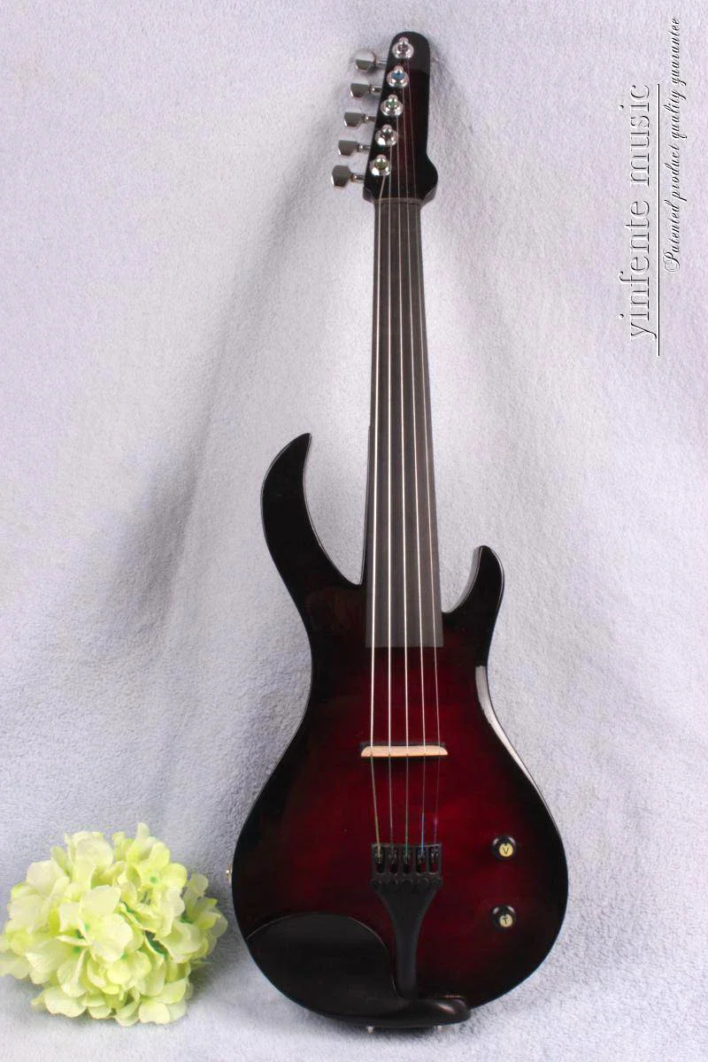 

New 5 String Electric Violin 4/4 Full Size Ebony Fitting Maple Head Guitar Shape Solid Wood Good Sound Finished Handmade Violins