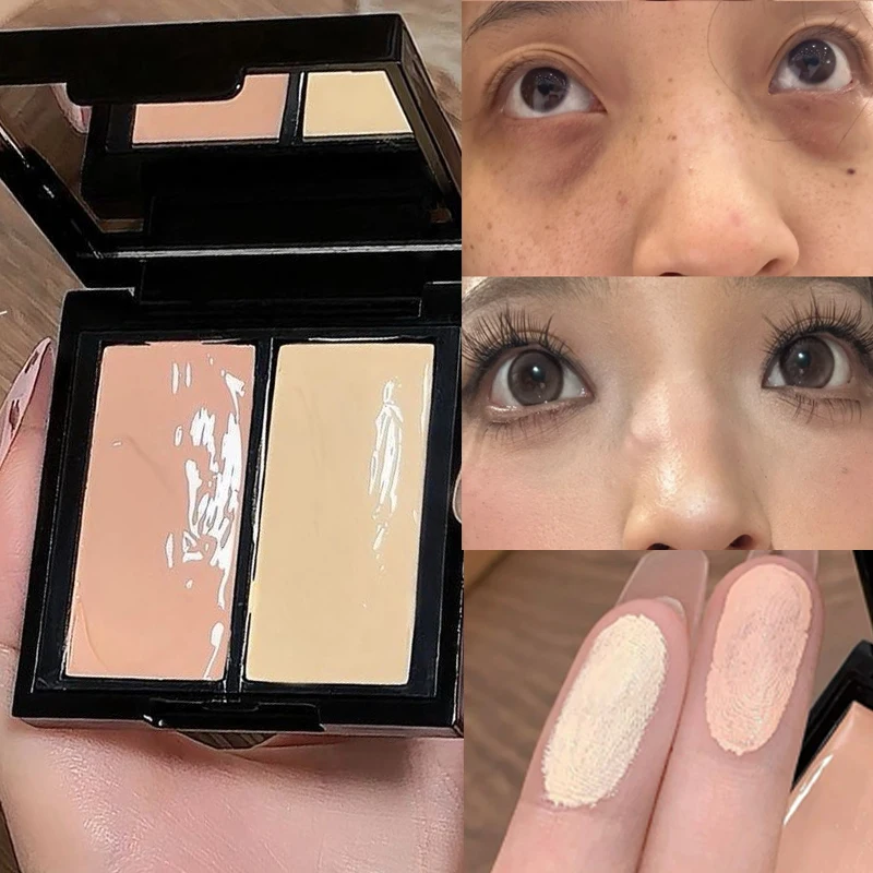 Two-color Concealer Makeup Palette Moisturizing Covers Eyes Dark Circles Spots Pimples Black Lacrimal Groove Brighten Concealer