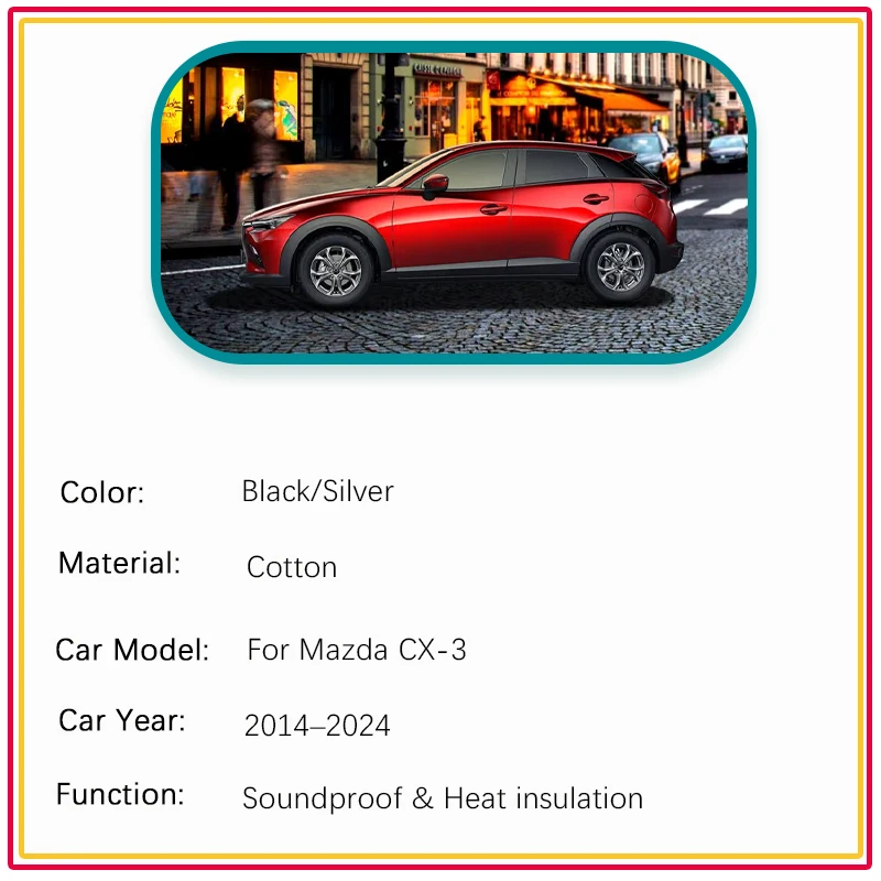 Car Engine Hood Pads For Mazda CX-3 CX3 CX 3 DK 2014~2024 Soundproof Front Sound Heat Insulation Covers Shields Auto Accessories