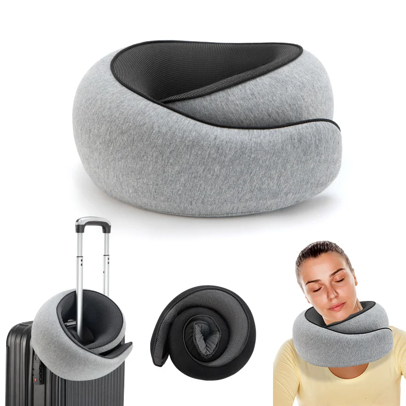U-shaped Portable Pillow Memory Foam Snail Pillow Soft Noon Break Sleep Pillows Travel Neck Support Travel Neck Pillow