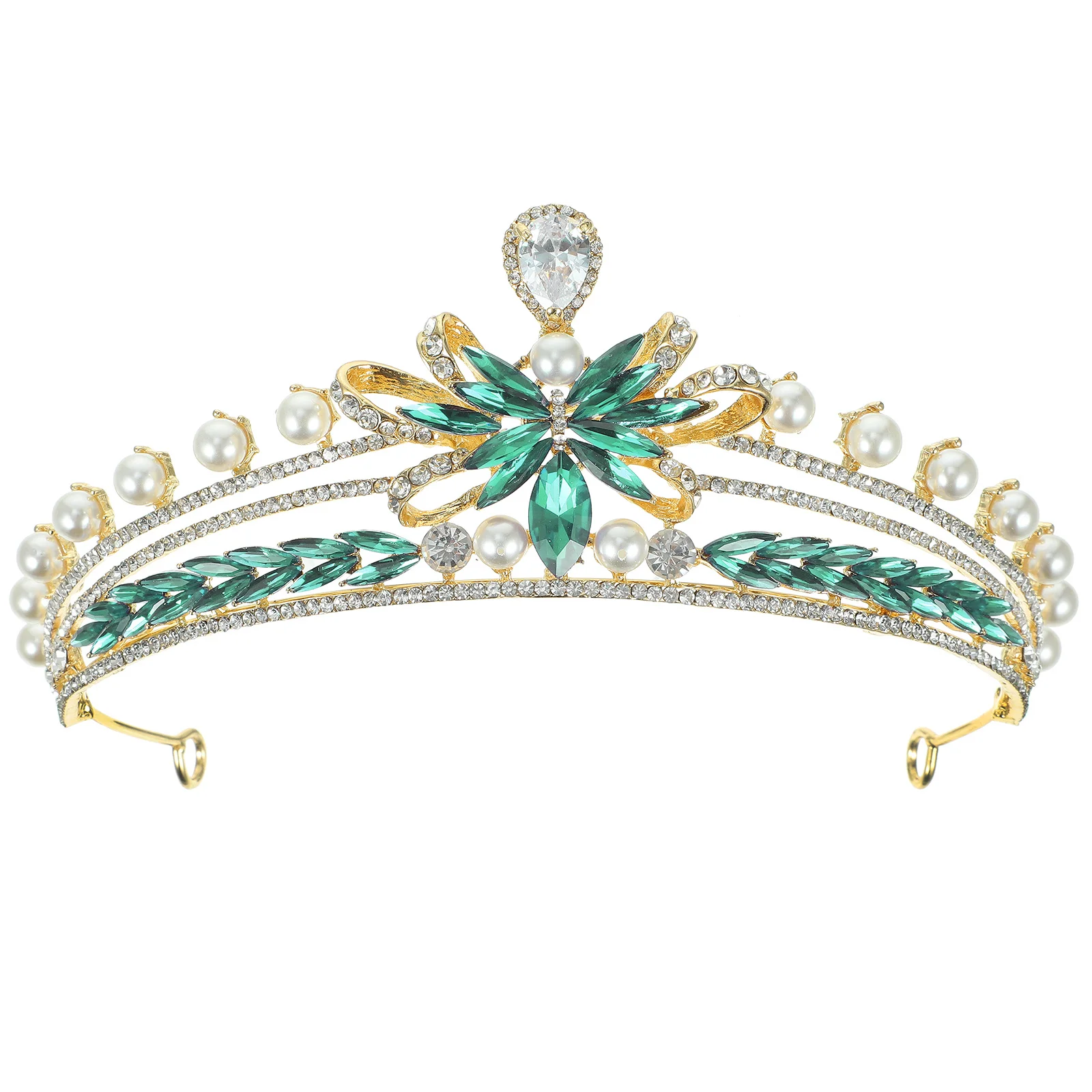 تاج الزفاف حجر الراين اللؤلؤ عقال اكسسوارات الزفاف صنعة دقيقة أنيقة المشاركة عيد ميلاد عيد الحب #3