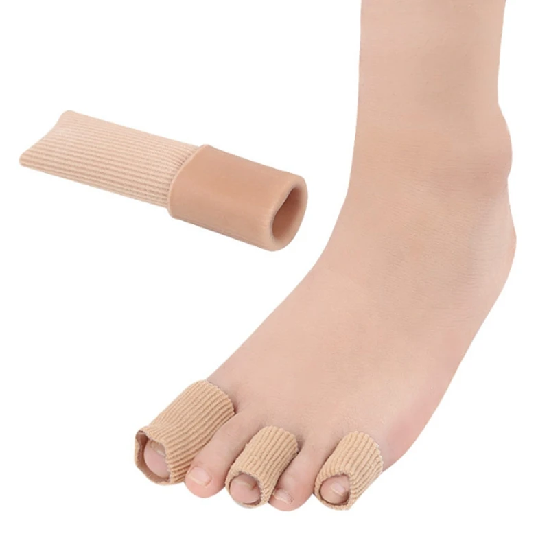 Funda de tela para piezas, Protector acanalado de Gel para dedos de los pies, tubo para aliviar el dolor, herramientas para el cuidado de los pies, 1 unidad