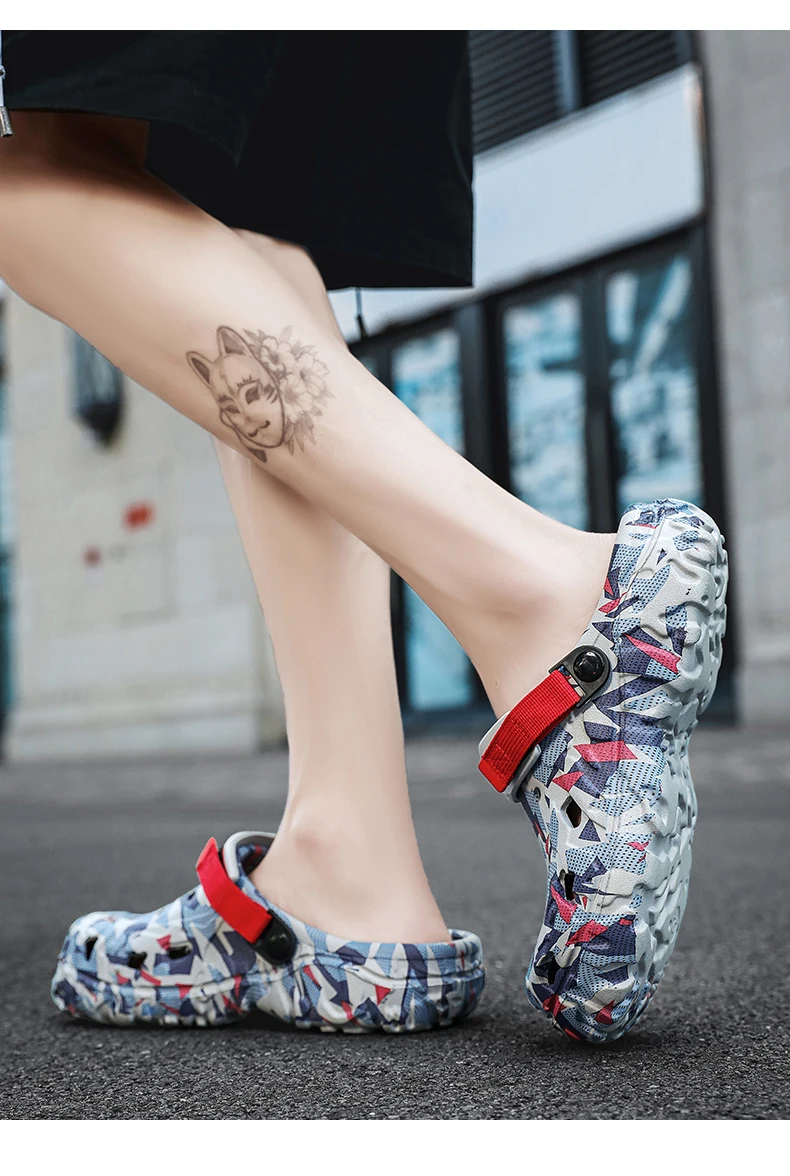 Neue männer Clogs Hausschuhe Sandale Männlichen Garten Schuhe Flache Camouflage Sandalen Männlichen Turnschuhe Outdoor-Flip-Flops Hause Clogs – Detail 9