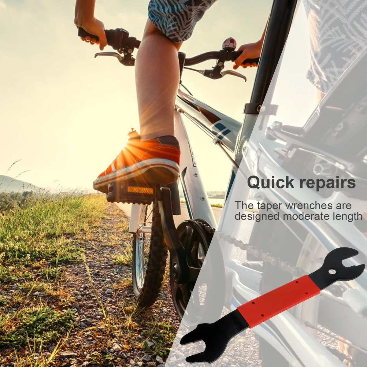 

Bike Pedal Wrench Carbon Steel Long Hand Small Size Convenient for Mountain Bike Pedal Installation Repair Tool