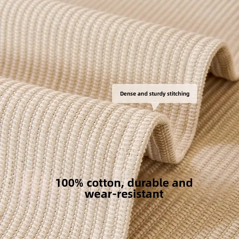 

Новинка 2025: Дышащий бежевый хлопковый чехол для дивана из чистого хлопка Thiened, универсальный, всесезонный, с защитой от скольжения