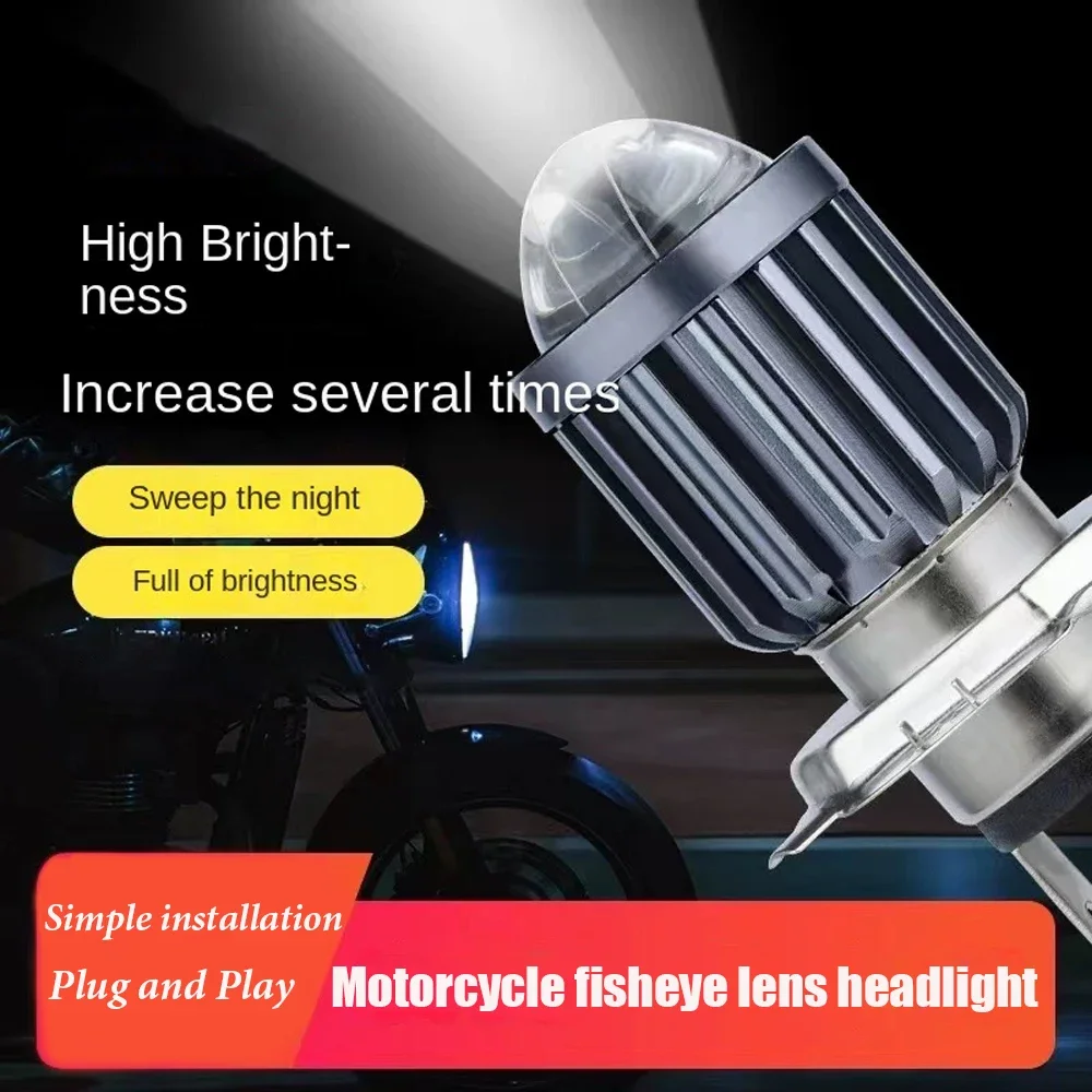 

BA20D H6 H4 LED Motorcycle Headlight Bulb Scooter Lights Double Claw Three Claw Auxiliary Modified Light Fog Lamp