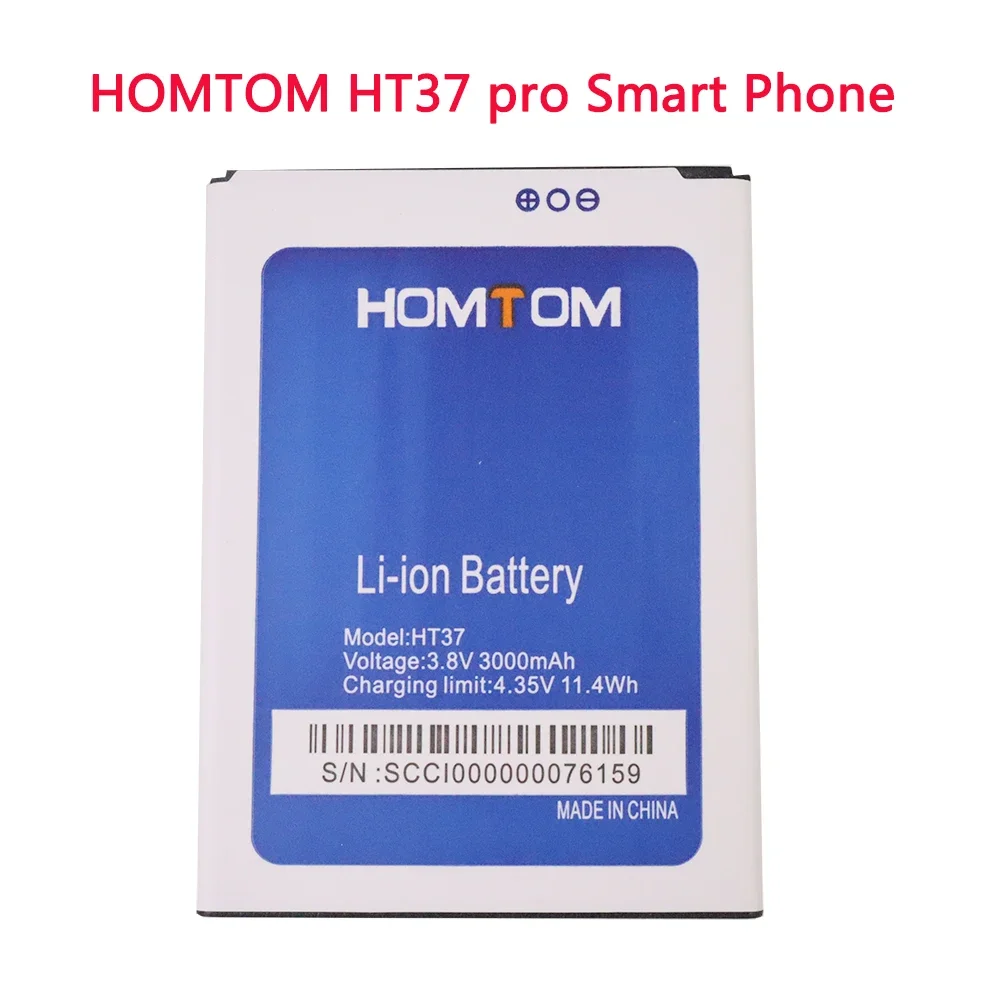 

100% New Original HOMTOM Full 3000mAh HT37 Battery For Homtom HT37 Pro Smart Mobile Phone Batteries