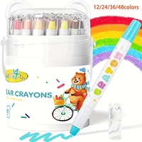 Crayones retorcibles sedosos de 12/24/36/48 colores, suministros de arte lavables, crayones de Gel Pastel multicultural, regalo para colorear de fácil agarre